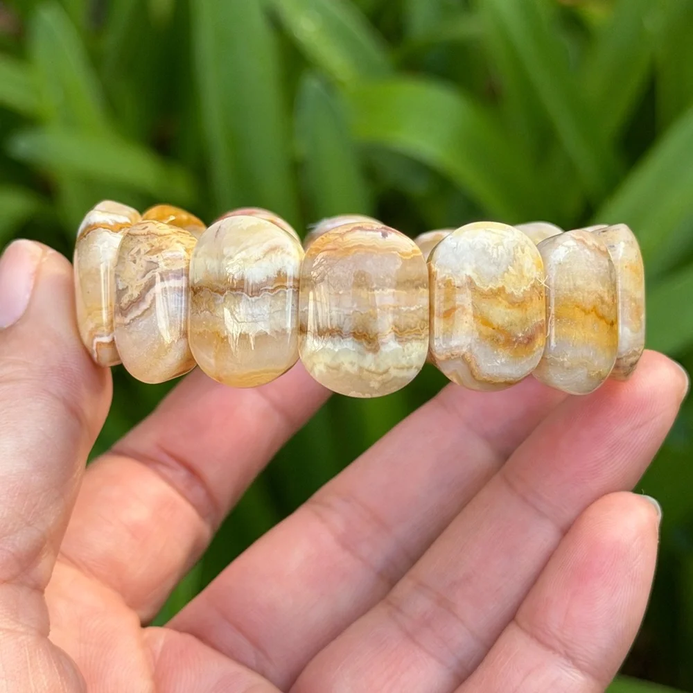 Stretchable‎ crazy lace agate soft bangle 0910